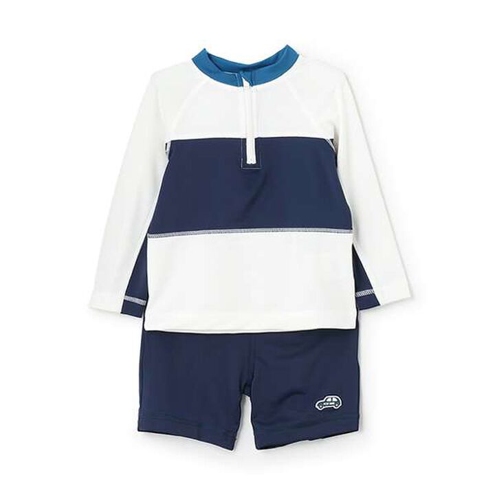 [SWIM] Bi-Color Outfit Set Swimwear for Boys,Navy, medium image number 0
