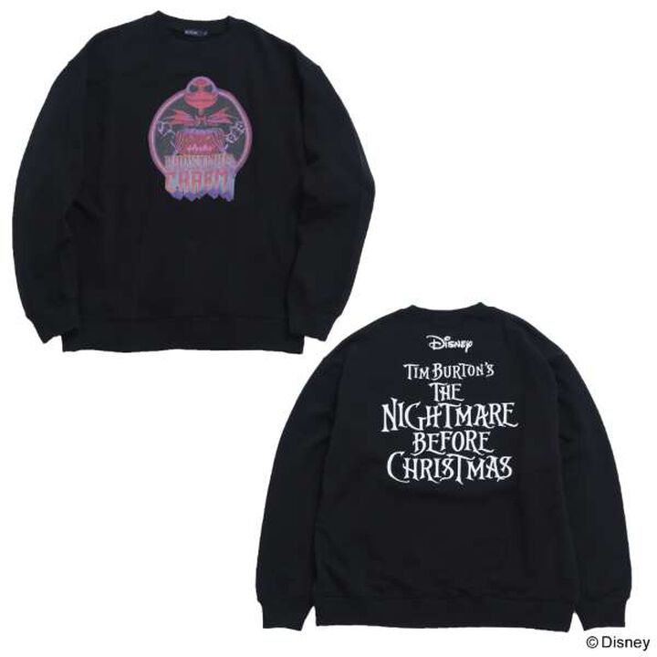 [Adult Size Available] The Nightmare Before Christmas Jack/Distressed Print Sweatshirt,Top gray, medium image number 8