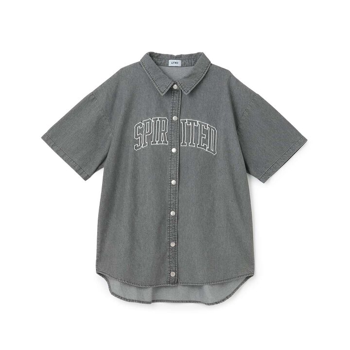 [LTXC/Cool Touch] Denim Loose Tunic Shirt Dress,Gray, medium image number 6