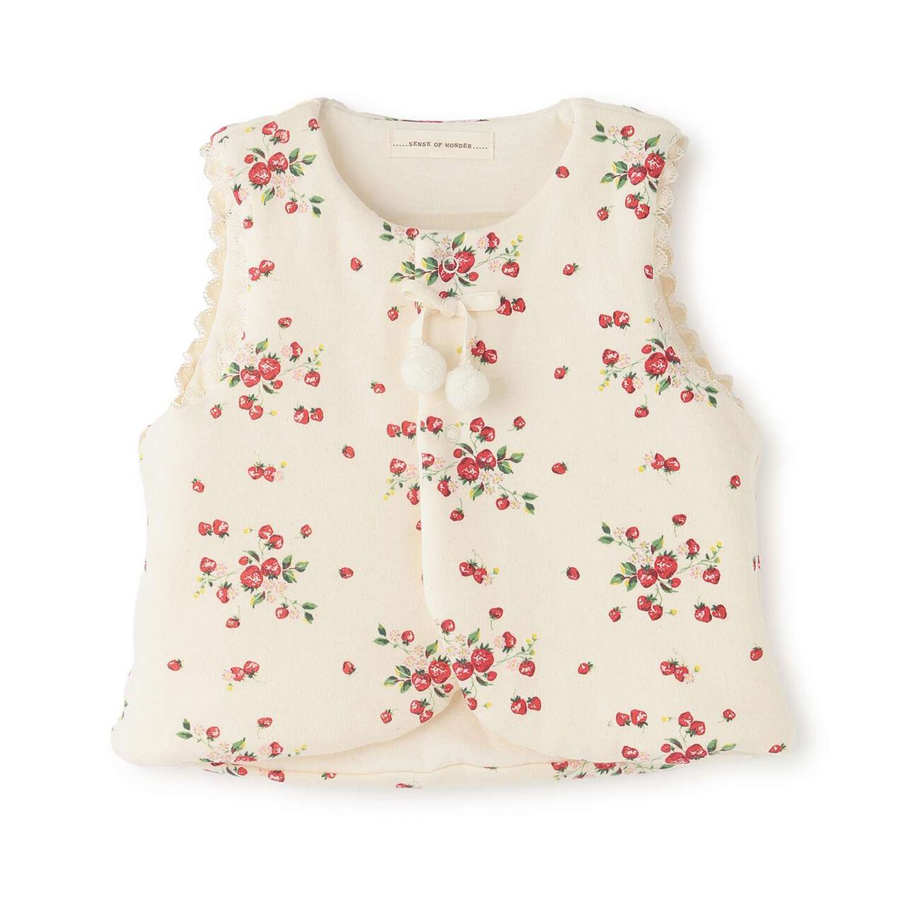 Wild Strawberry Organic Vest [Made in Japan],Pearl white, large image number 0