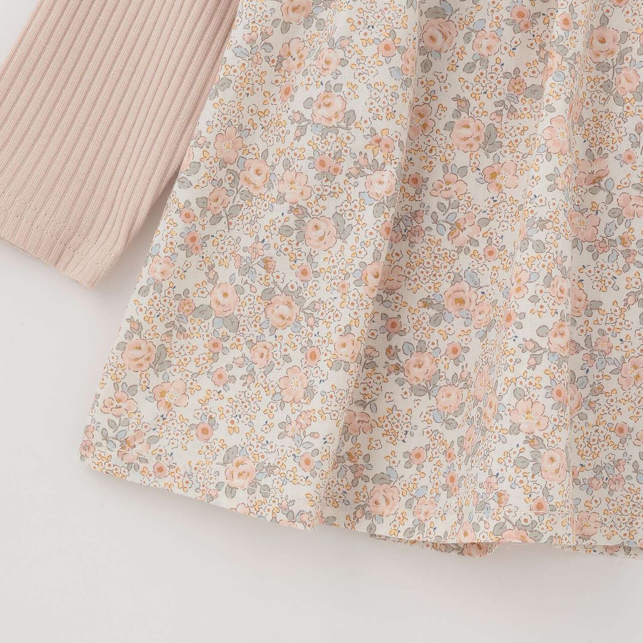 [Airy Silhouette] Floral Pattern Docked Collar Frill Tunic,Light beige, large image number 11