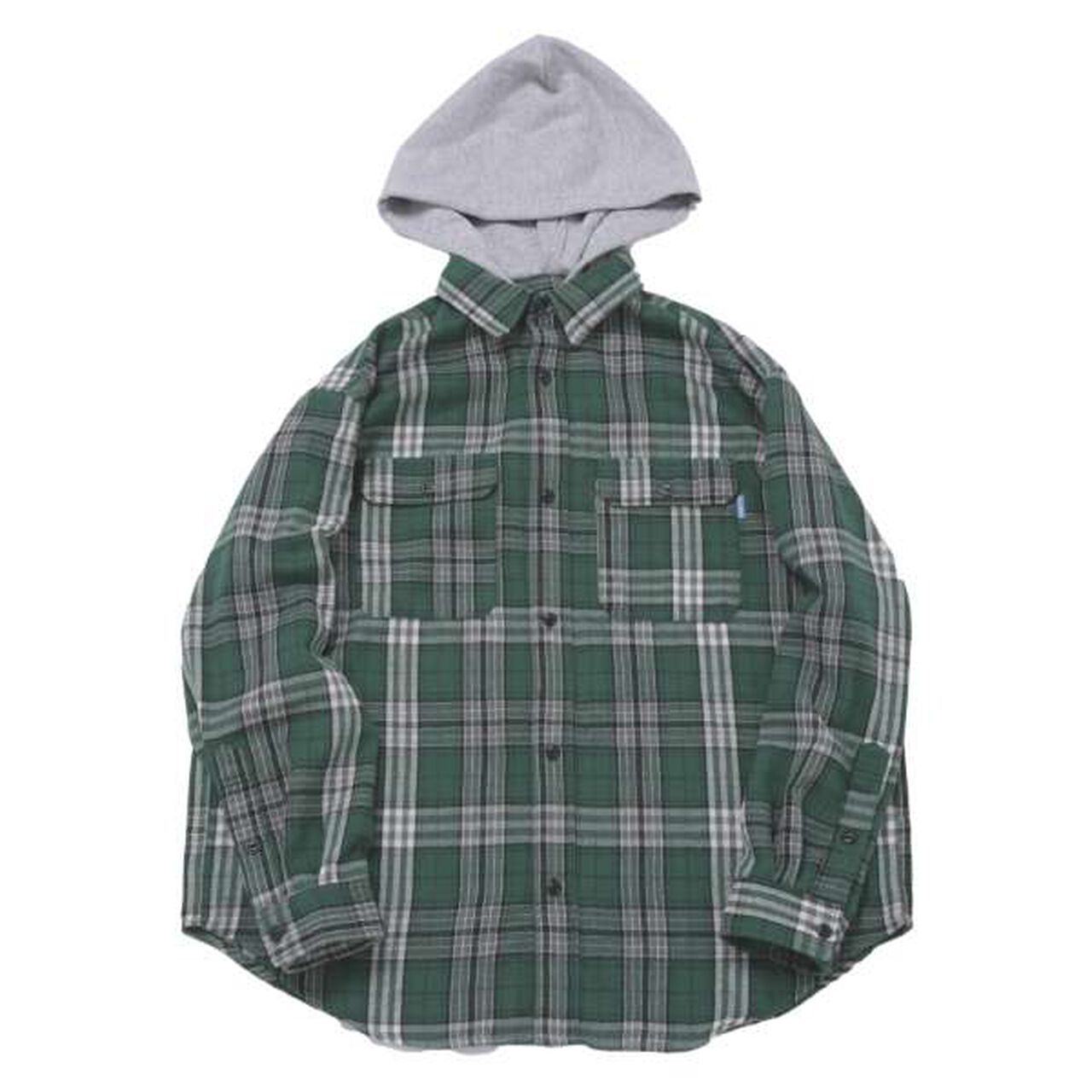 Checkered Shirt with Hood,Navy, large image number 9