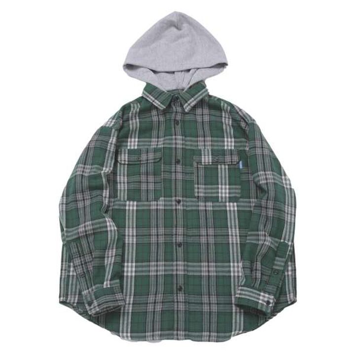 Checkered Shirt with Hood,Navy, medium image number 9