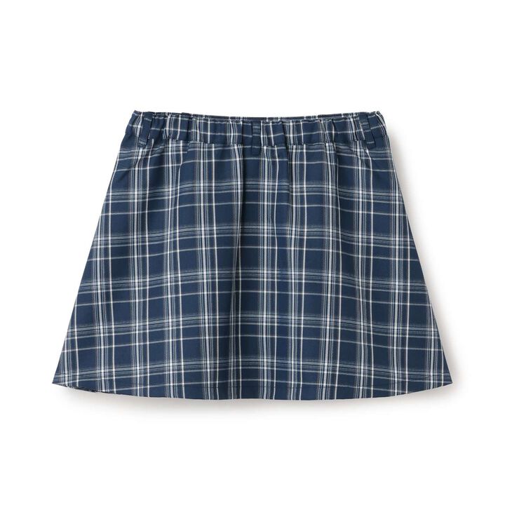 Checkered Front Pleated Skirt,Light beige, medium image number 1