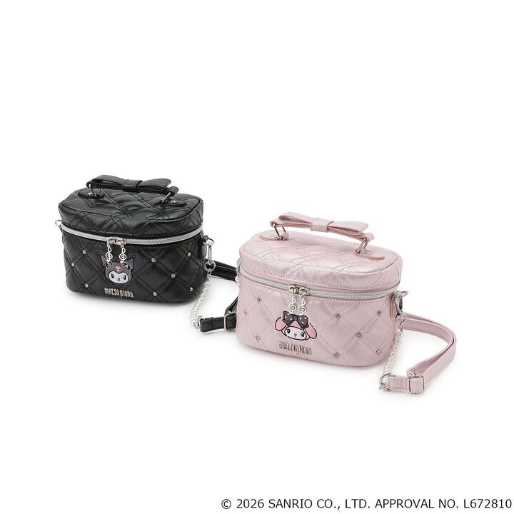 [My Melody / Kuromi] Quilted Vanity 2WAY Shoulder Bag,Light pink, medium image number 10