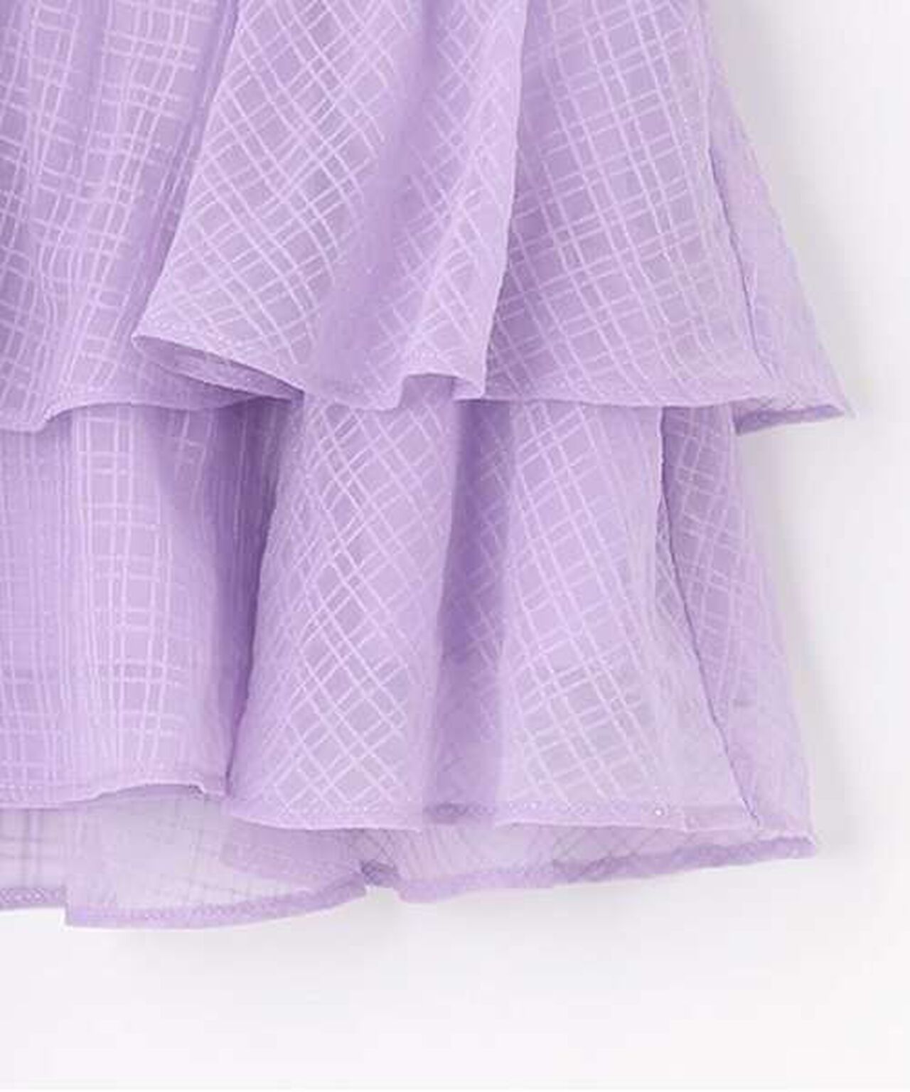 Tiered Sheer Checkered Blouse [Korean Fashion],Off white, large image number 7