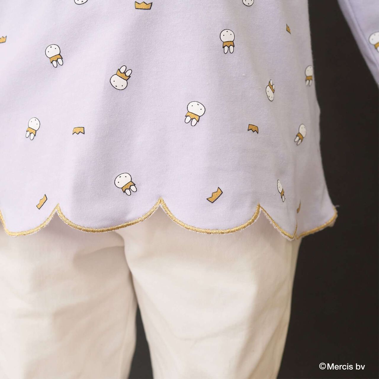 [Miffy] All-Over Pattern Scalloped Hem A-Line T-Shirt,Lavender, large image number 17