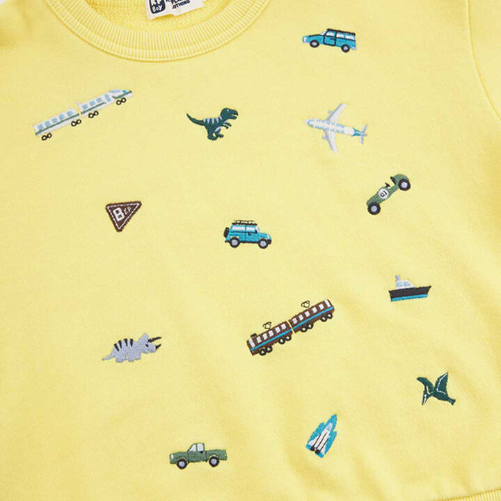 KPBOY Vehicle Dinosaur Embroidered Fleece Sweatshirt (80-150),Yellow, medium image number 17