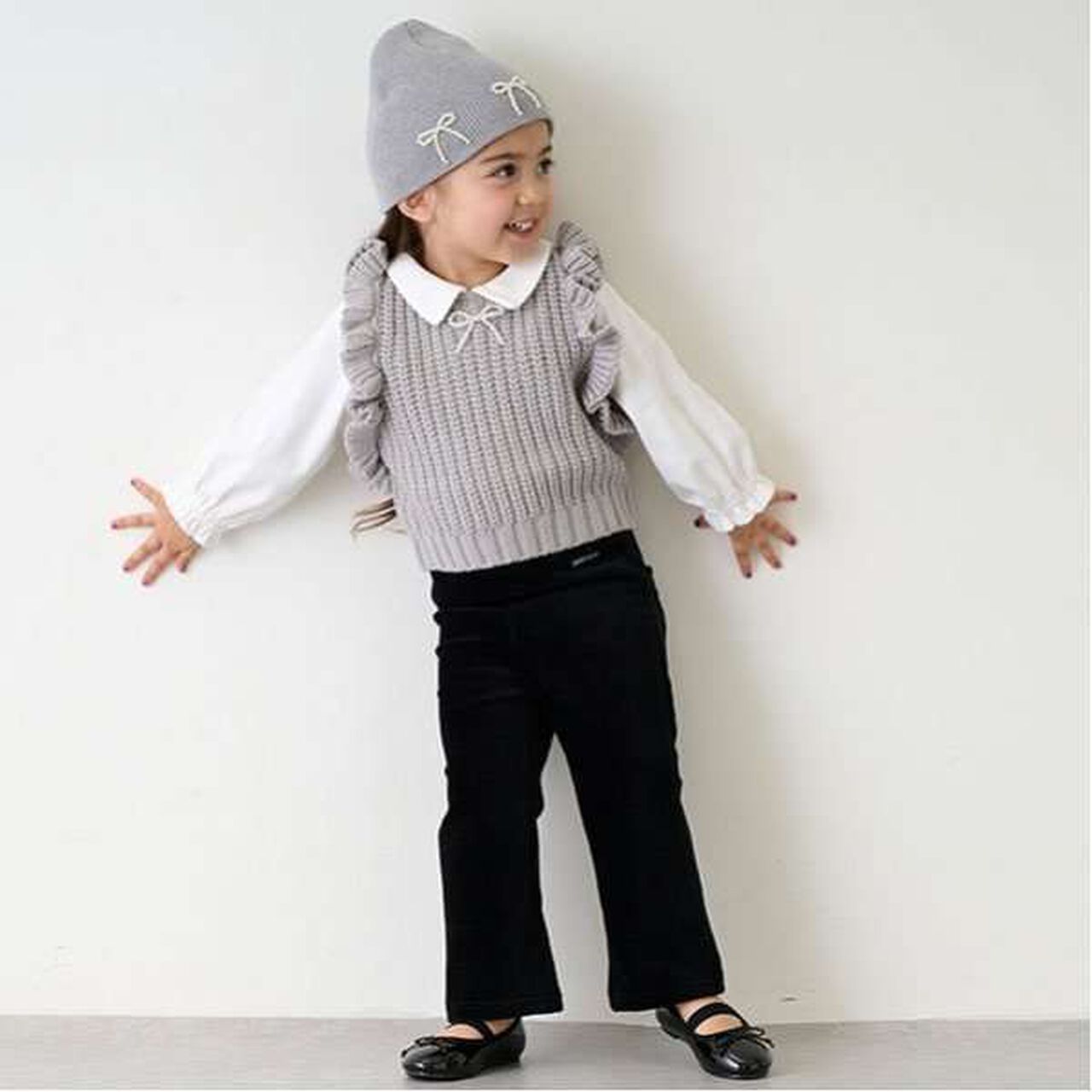 Cut Cord Flare Pants,Black, large image number 0