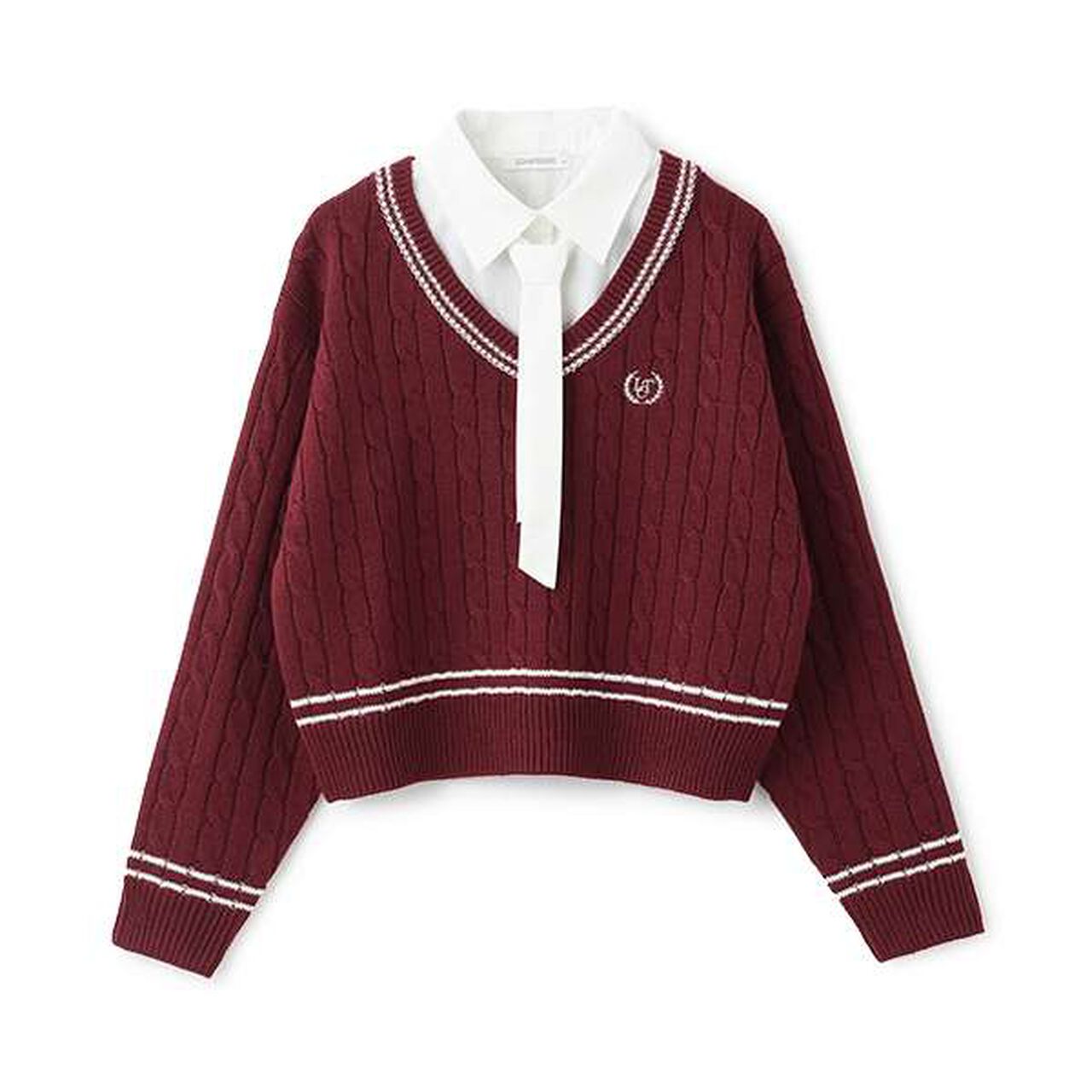 Layered Chille Knitwear,Ivory, large image number 4