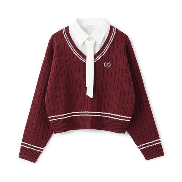 Layered Chille Knitwear,Ivory, medium image number 4