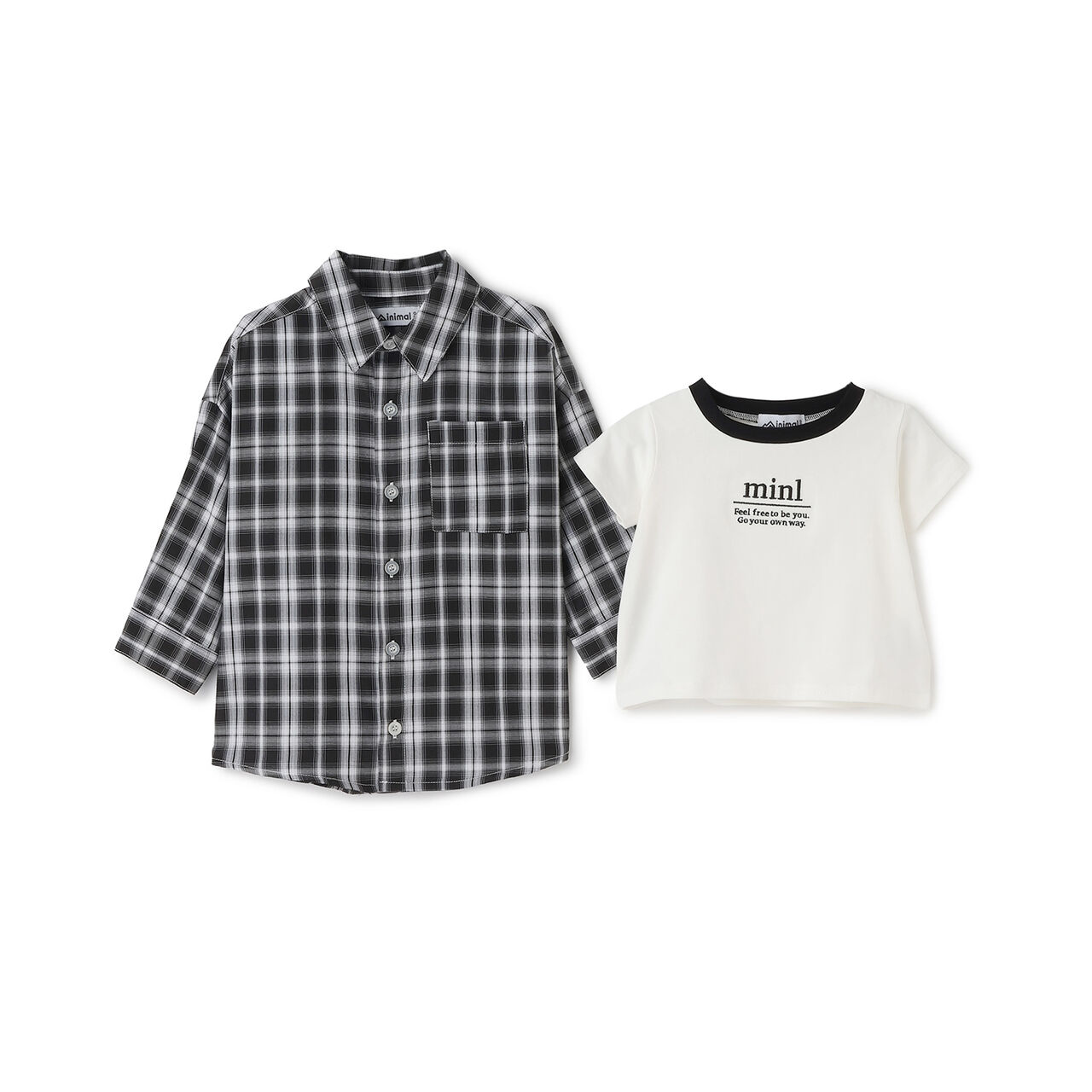 [Inner Wear Set] Long-Sleeve Checkered Shirt,Black, large image number 4