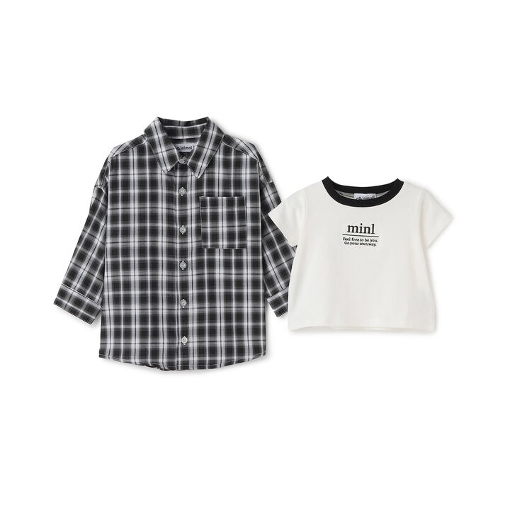 [Inner Wear Set] Long-Sleeve Checkered Shirt,Black, medium image number 4