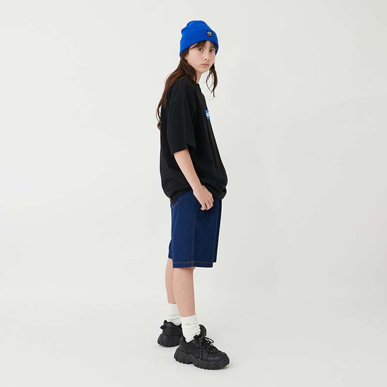 Cool Sensation Denim Easy Half Pants,Deep blue, large image number 13