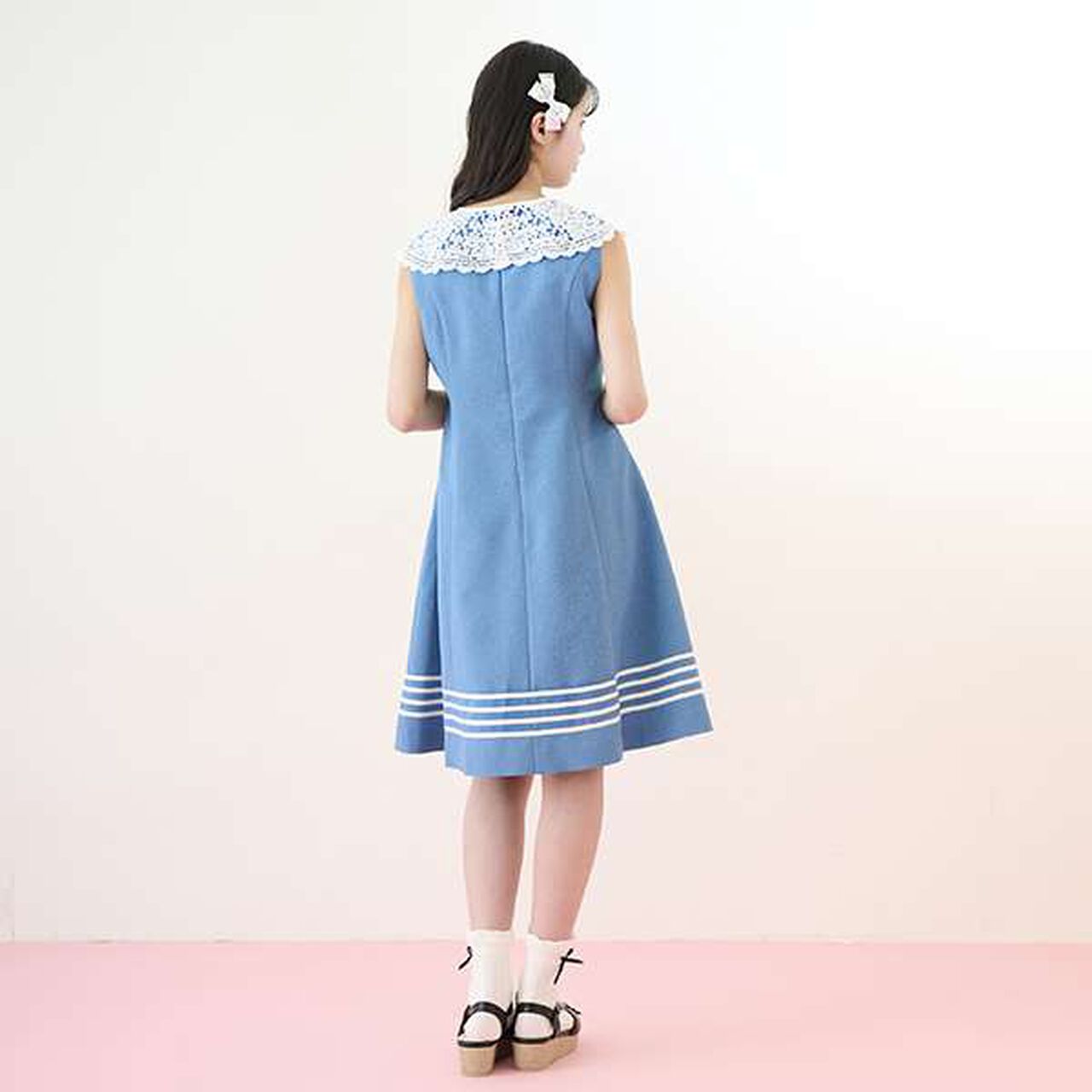 Petite Ribbon Sandals,Black, large image number 16