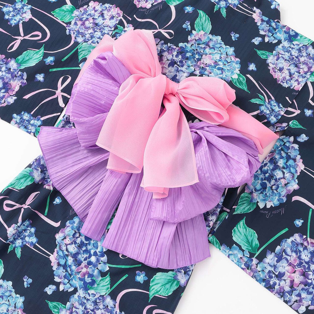 [Cool Touch] Hydrangea Pattern 2WAY Yukata,Navy, large image number 14