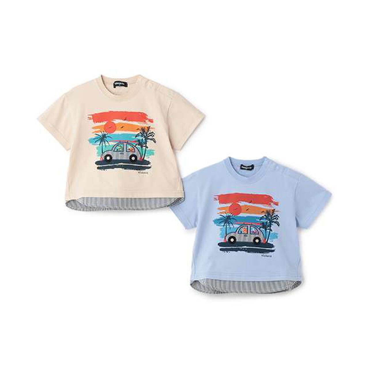 Sunset Car Short Sleeve T-Shirt,Beige, large image number 11