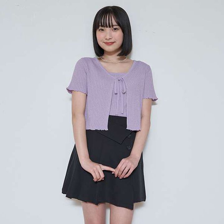 Shimmer Cardigan with Inner Layer,Lavender, medium image number 10