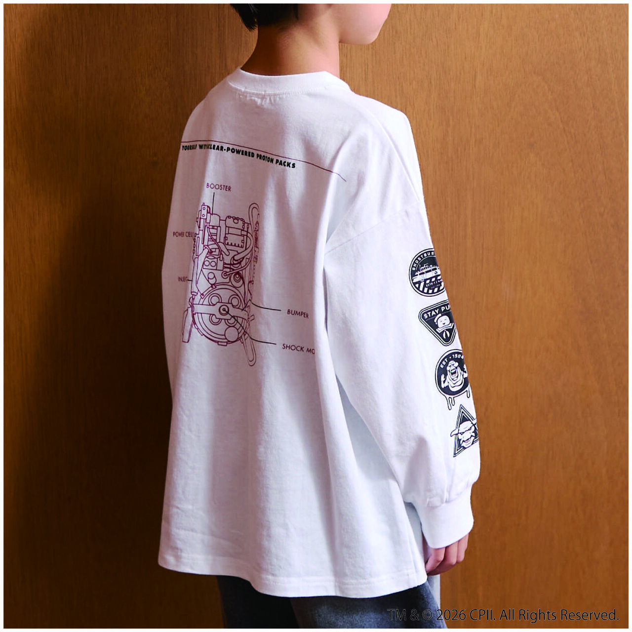 [Ghostbusters] Phosphorescent Logo Long-Sleeve T-Shirt for Boys Kids,Ivory, large image number 2