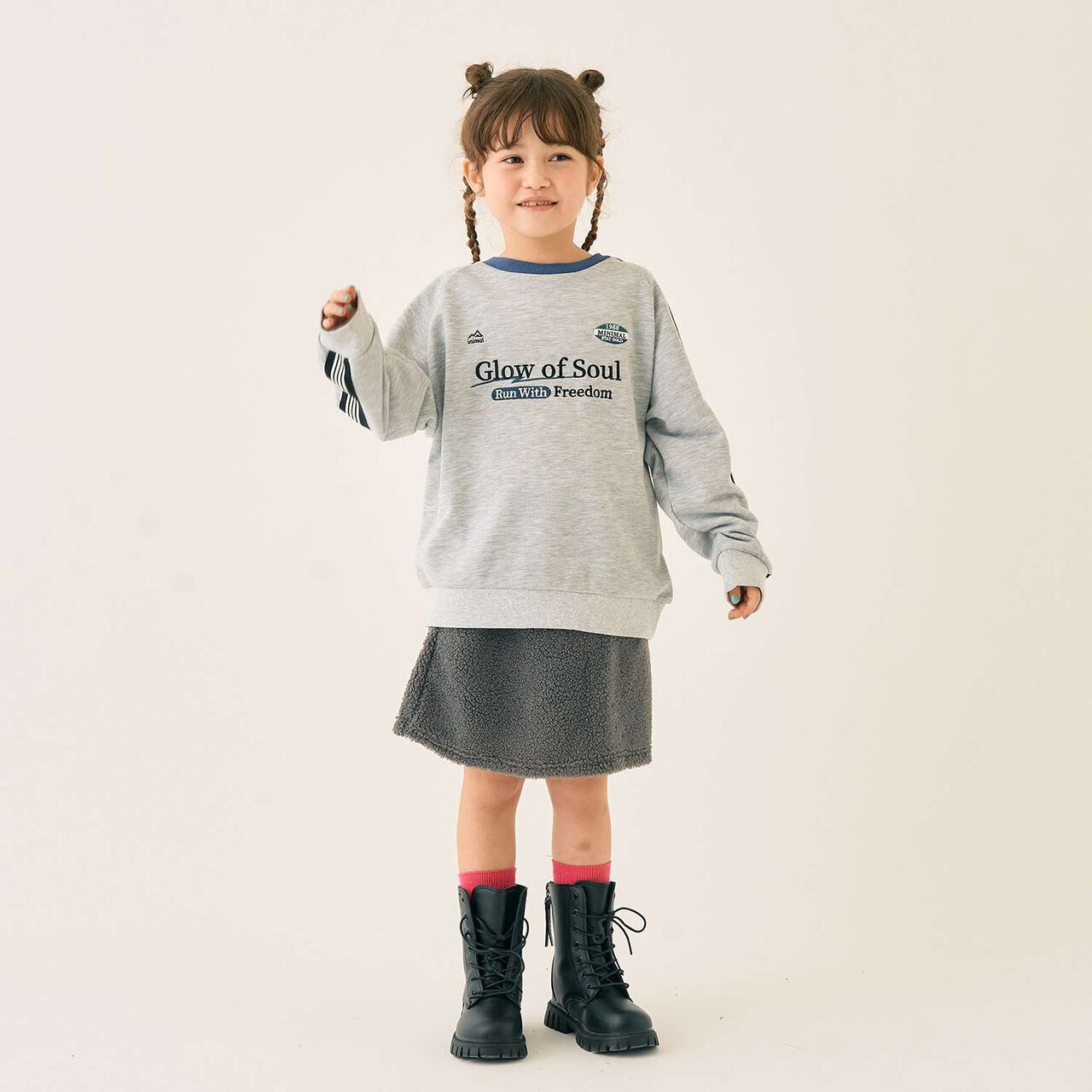 Sleeve Line Sweatshirt [Coordinatable Setup],Black, large image number 13