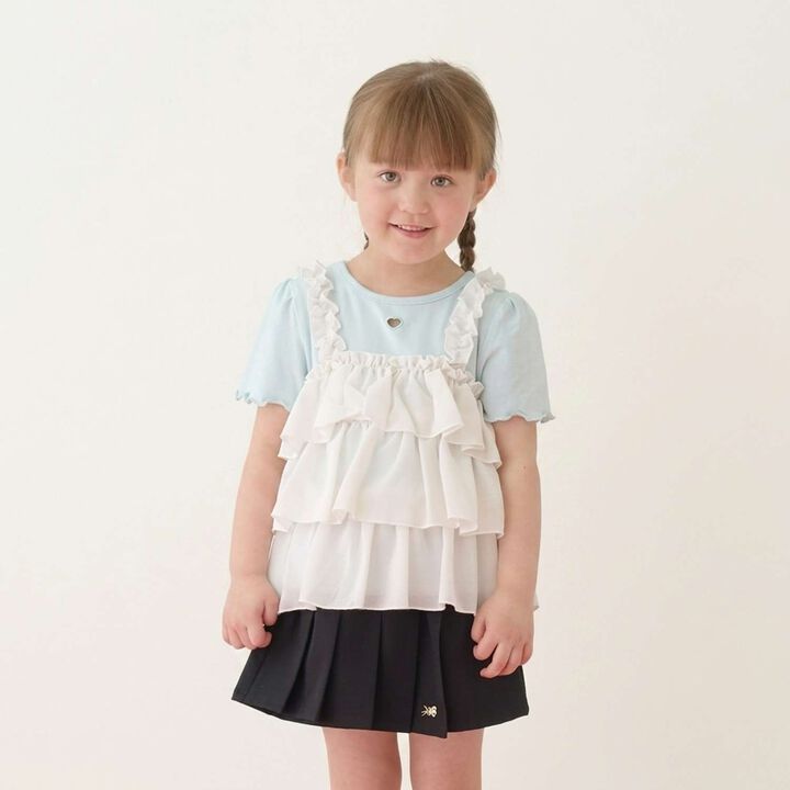 [Either Way Is Fine] UV Protection & Cool Touch Tiered Camisole Docking T-Shirt [Kids Girls],Mint, medium image number 0