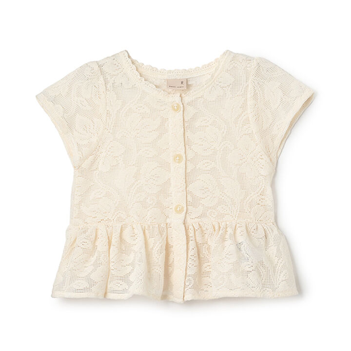 [Link] Lace Cardigan (Kids Size),Light beige, medium image number 0