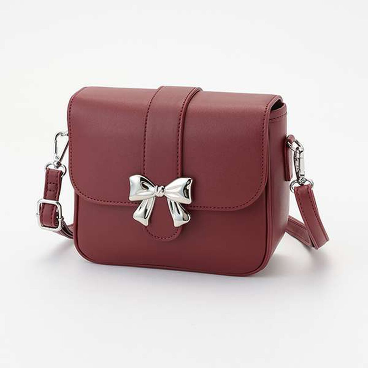 Ribbon Buckle Shoulder Bag,Ivory, large image number 9