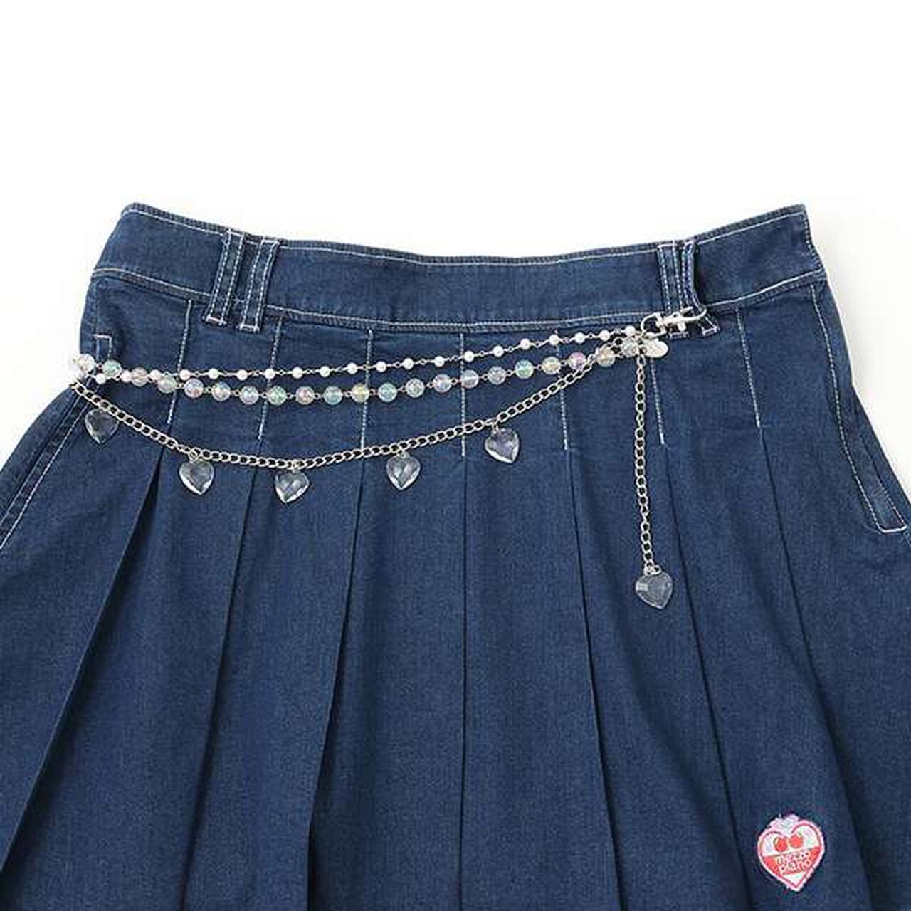 Reissue♪ Skirt & Pants Set with Wallet Chain,Navy, large image number 3