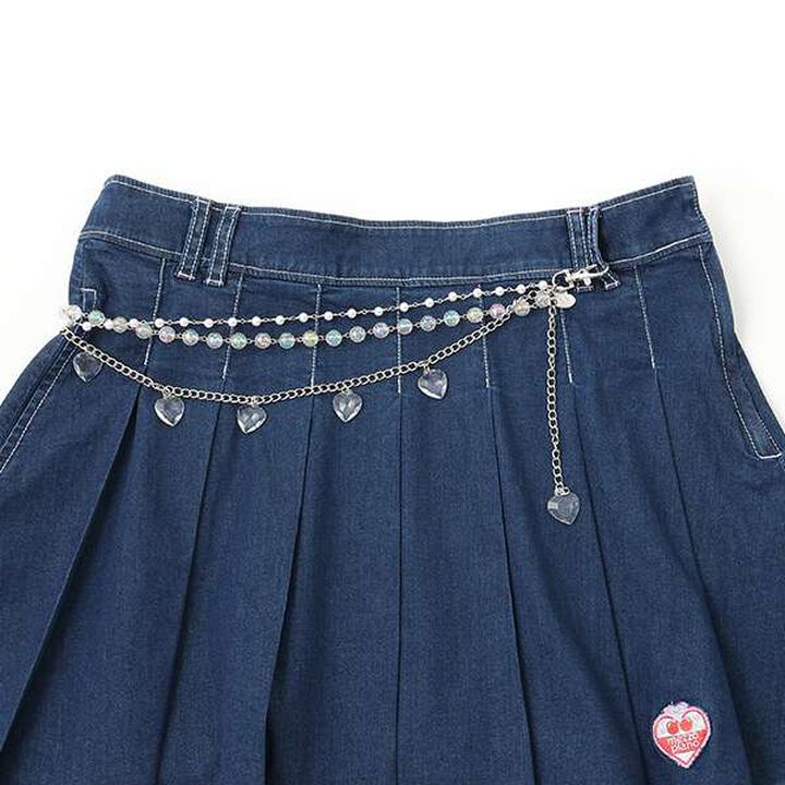 Reissue♪ Skirt & Pants Set with Wallet Chain,Navy, medium image number 3