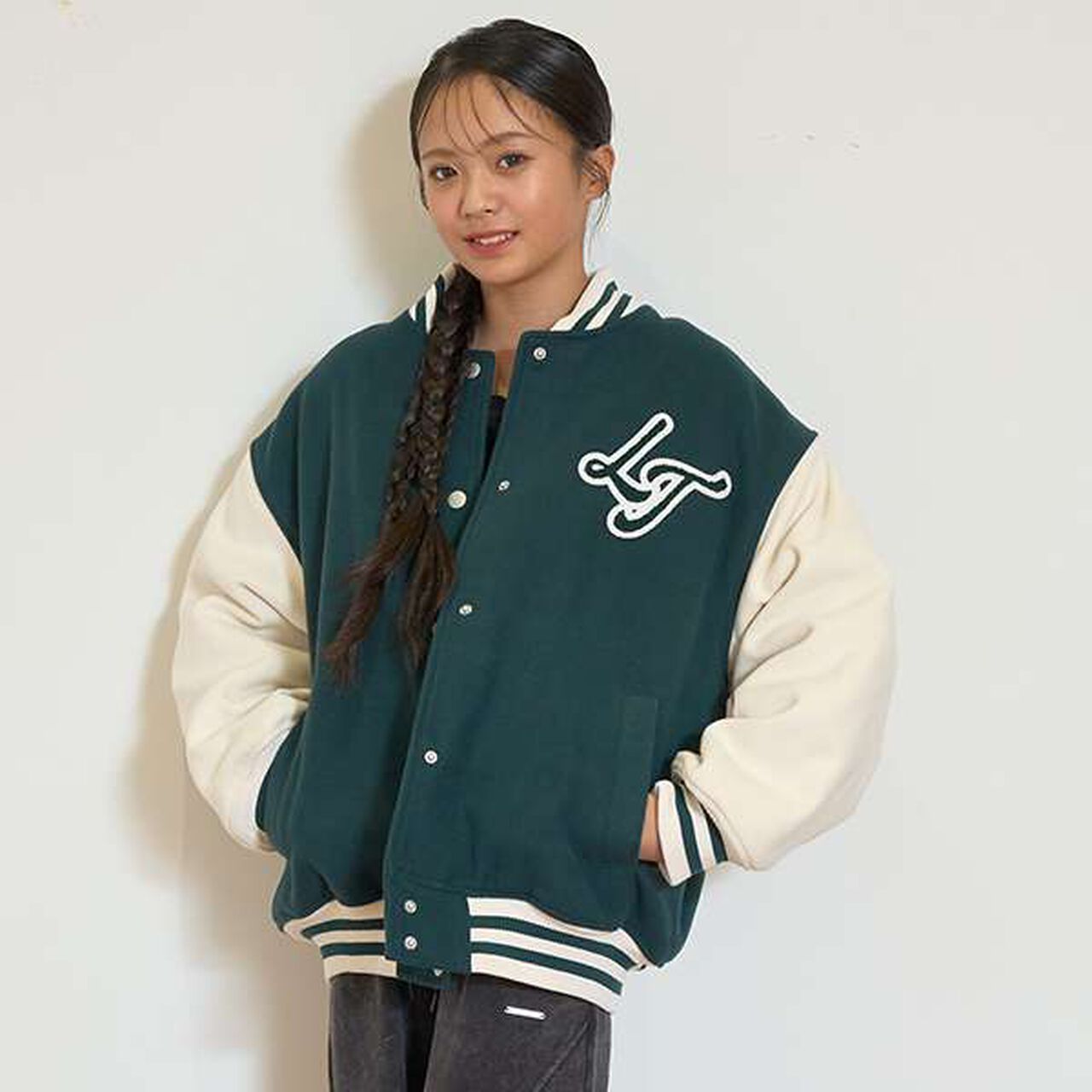 Reversible Quilted Stadium Jacket,Green, large image number 0