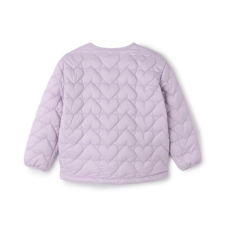 [Light and Fluffy] Heart Quilted Puff Jacket with Storage Pouch,Blue gray, medium image number 20