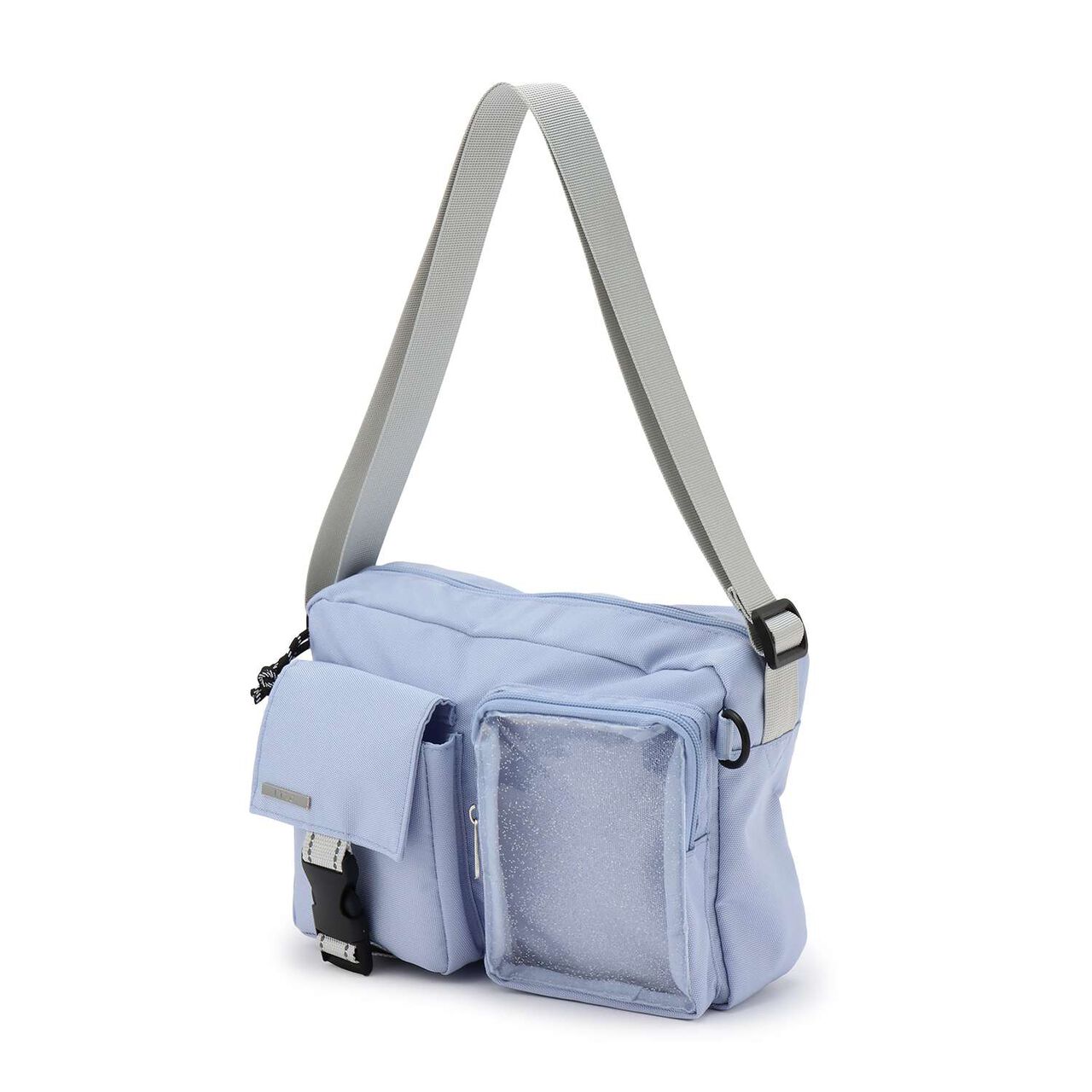 [LTXC] Clear Lame Pocket Shoulder Bag,Black, large image number 8