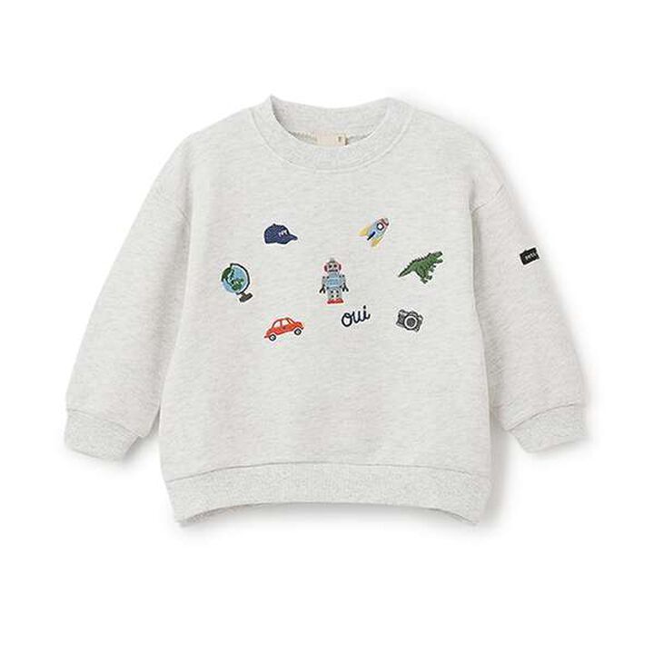 Embroidered Toy Motif Sweatshirt,Navy, medium image number 6
