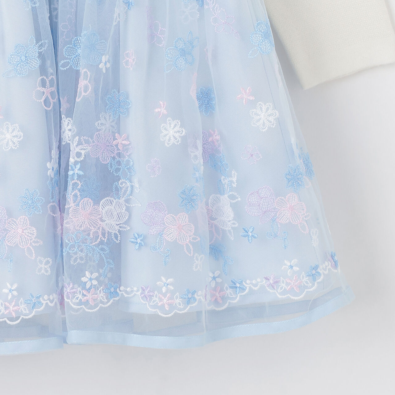 Floral Embroidery Dress & Knit Cardigan Set,Lavender, large image number 15