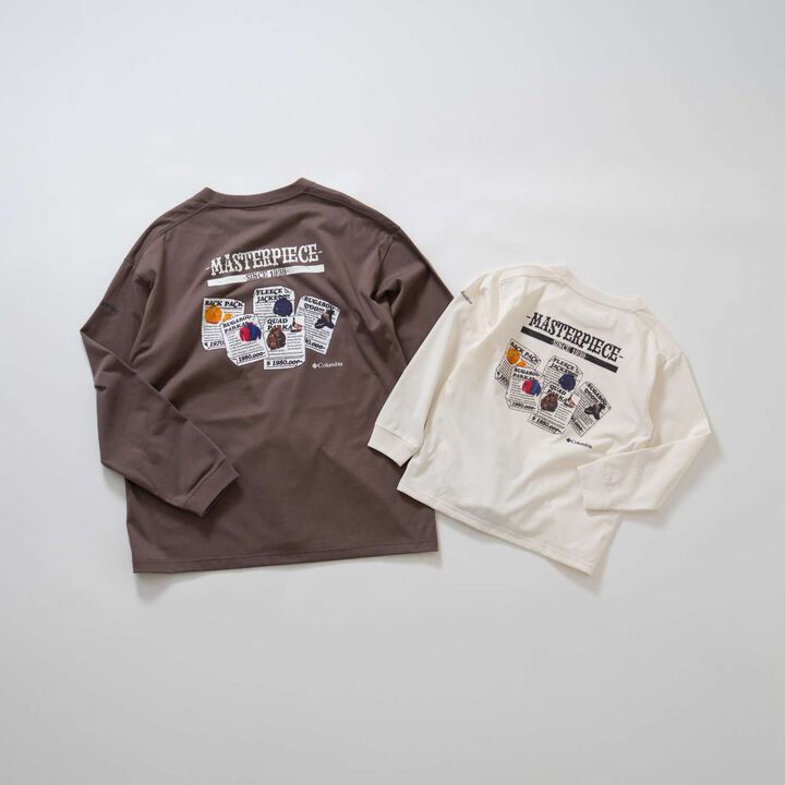 [Columbia] Kids Black Graphic Long Sleeve T-Shirt,Beige, medium image number 11