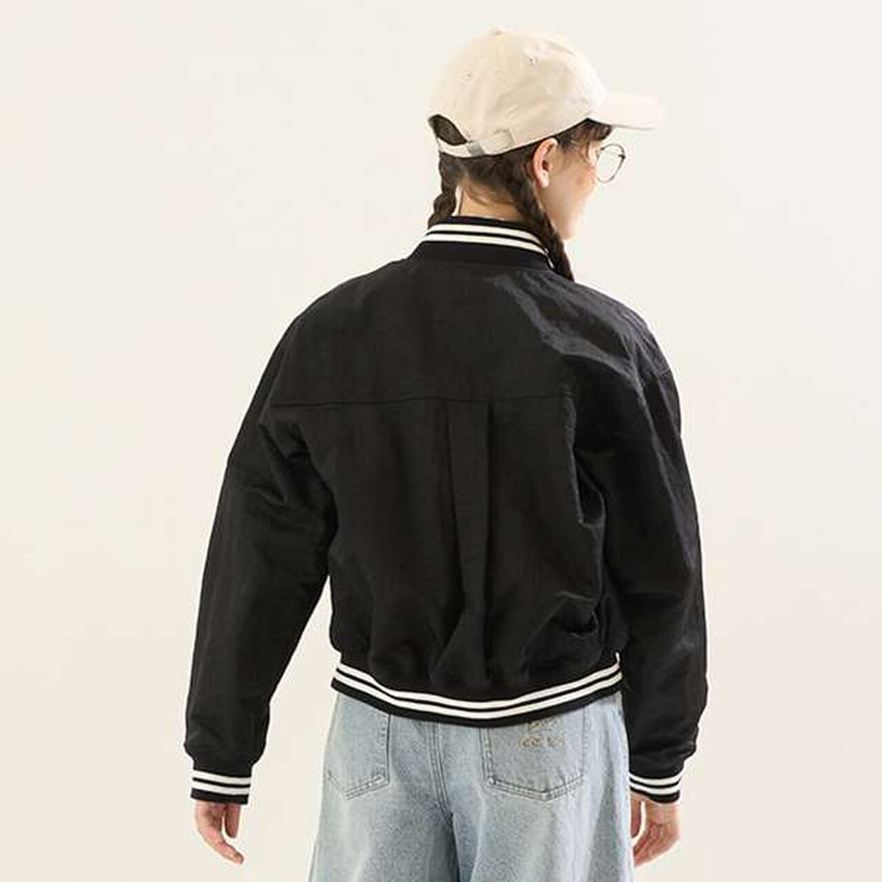 [AMI] Water-Repellent Ribbed Varsity Jacket,Ivory, large image number 21