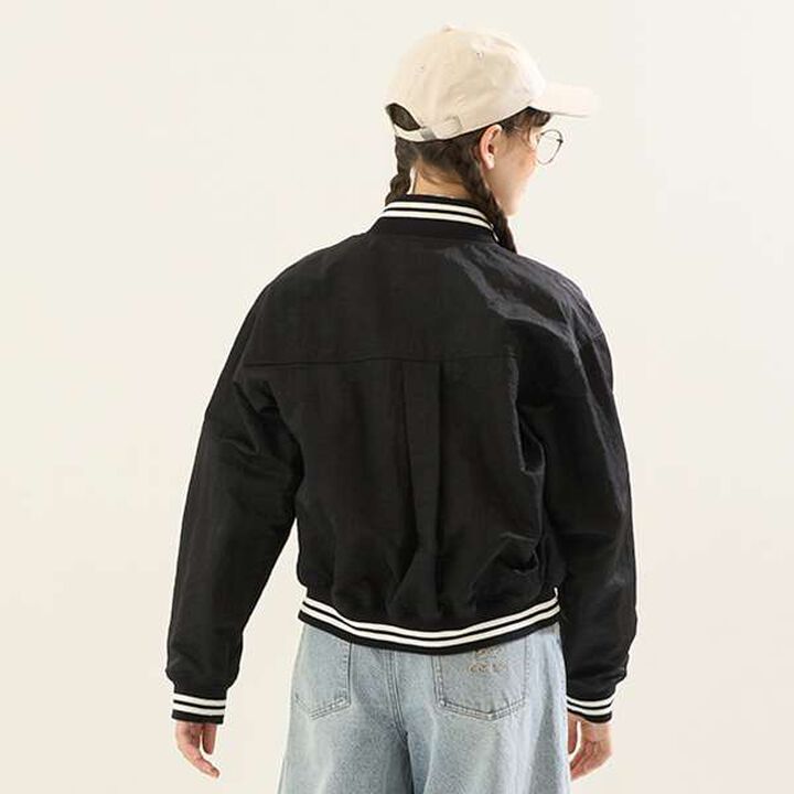 [AMI] Water-Repellent Ribbed Varsity Jacket,Ivory, medium image number 21
