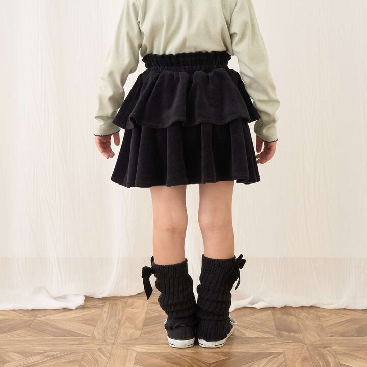 Plush Velour Coordinatable Tiered Skirt,Black, medium image number 31