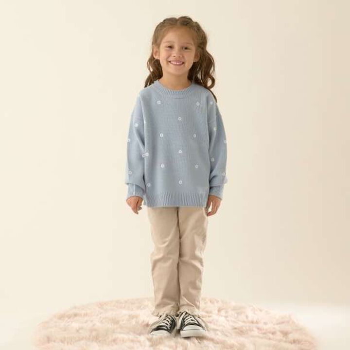 Heart & Flower Embroidered Sweater Set,Cream, medium image number 7