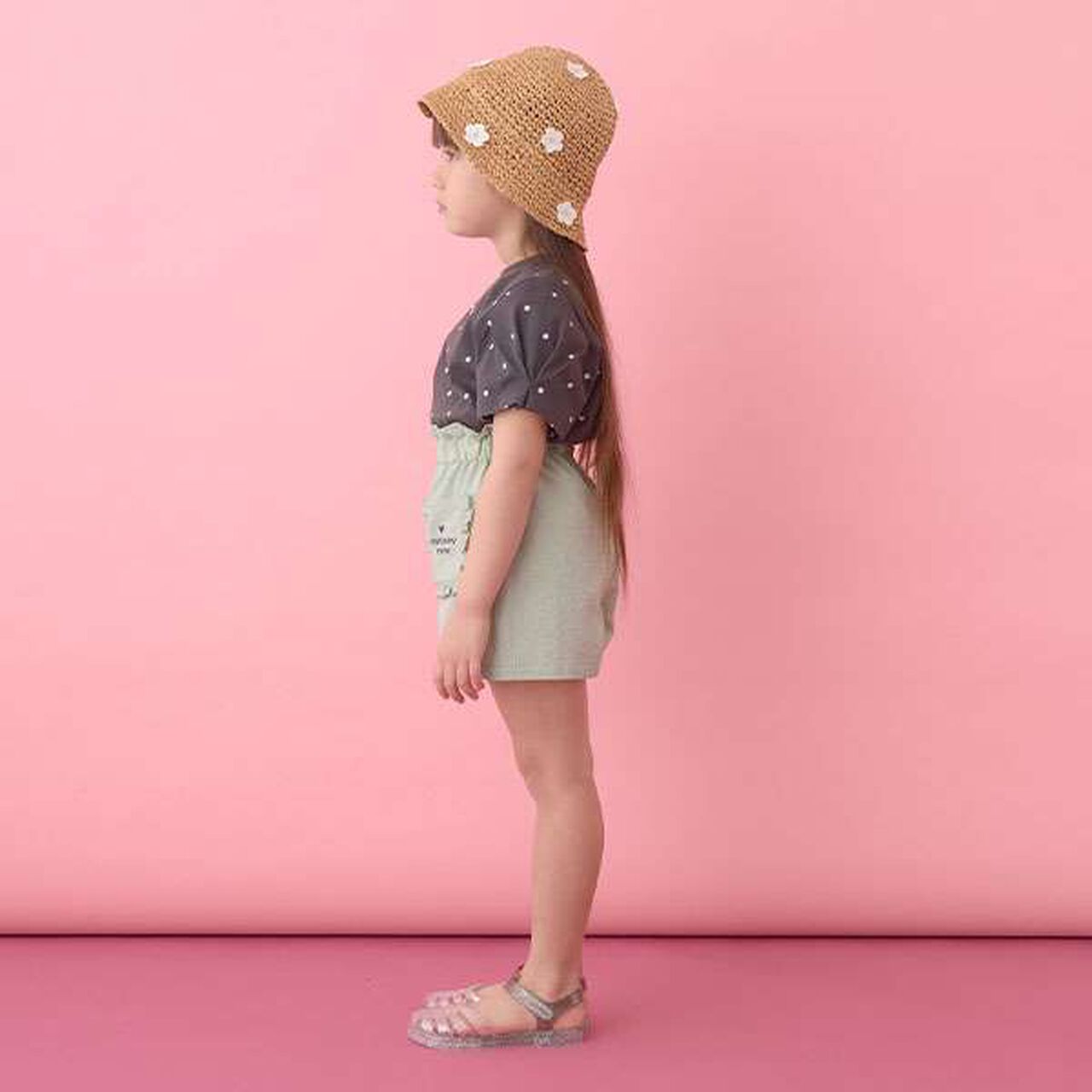 [Soft Cotton] Assorted All-Over Pattern T-Shirt with Tuck Sleeves,Moderate blue, large image number 19