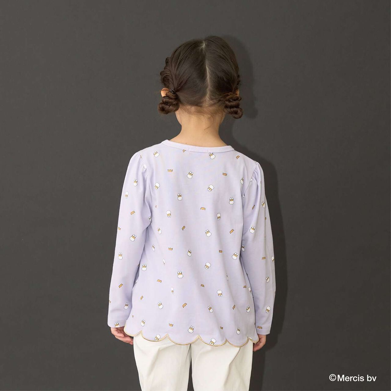 [Miffy] All-Over Pattern Scalloped Hem A-Line T-Shirt,Lavender, large image number 16
