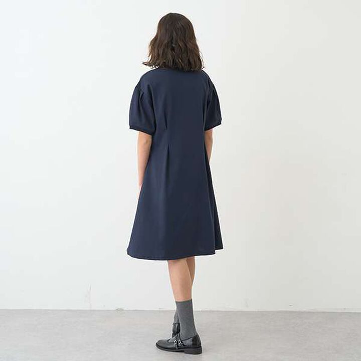 Cool Touch Polo Collar One-Piece Dress,Navy, medium image number 4
