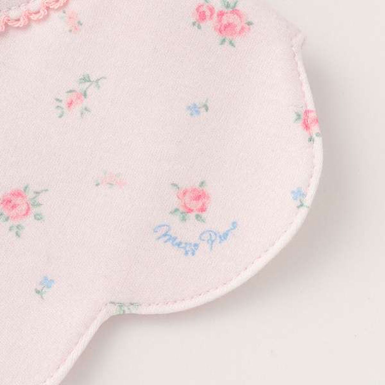 Small Floral Scallop Trim Bib,Light pink, large image number 4