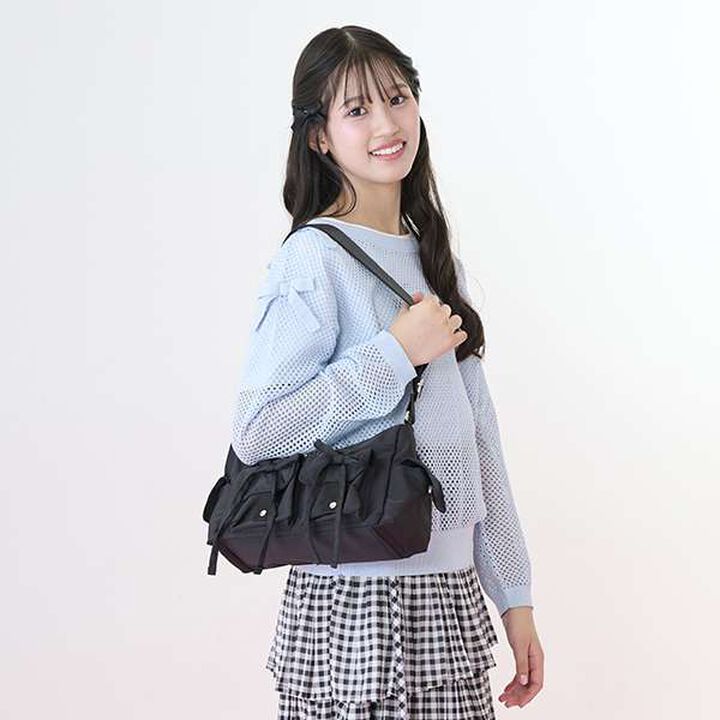 Lurex Mesh Knit & Short Sleeve T-Shirt Set,Light pink, medium image number 3