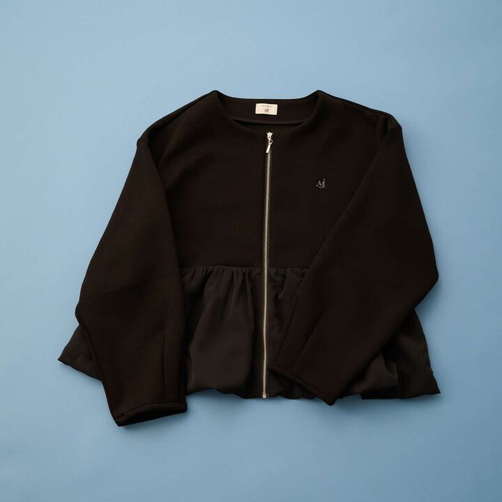 [AMI] Cardigan with Balloon Zipper,Black, medium image number 11