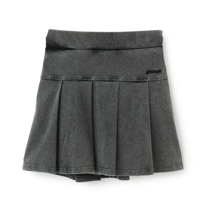 Denim-Like Cut Pleated Skirt,Gray, medium image number 5
