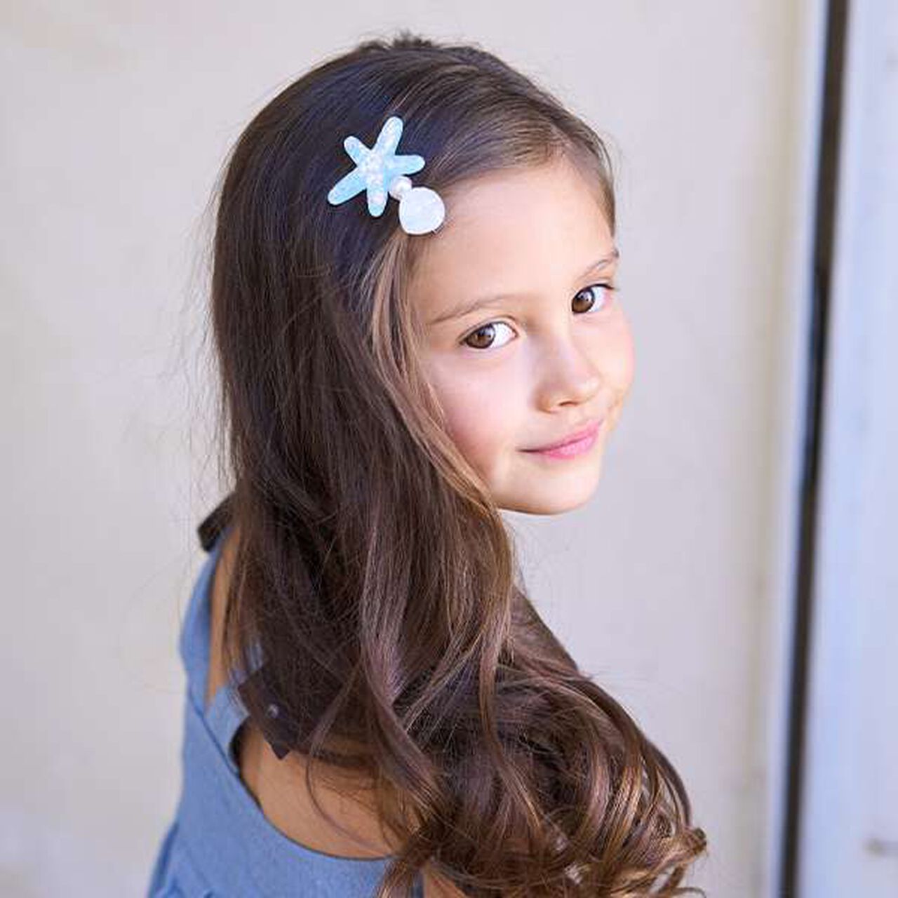 Sparkling Hair Clip with Pearls,Sax blue, large image number 11