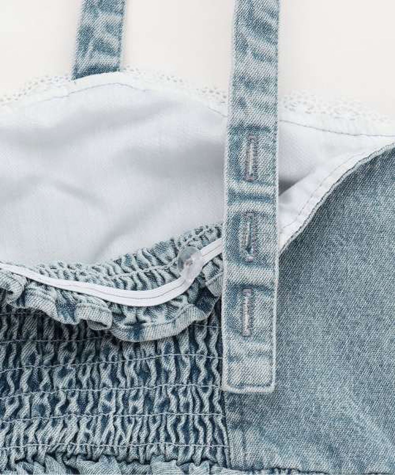 Denim Ribbon Bustier,Deep blue, large image number 12