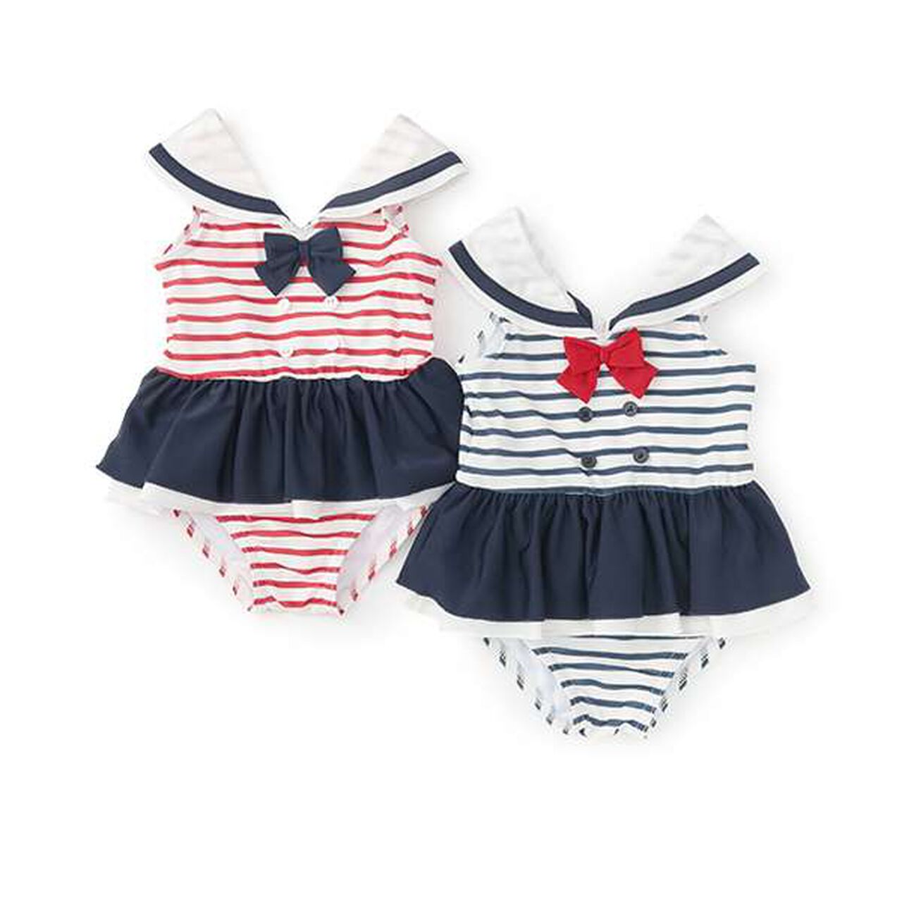 [SWIM] Girls Sailor Swimsuit,Red, large image number 10