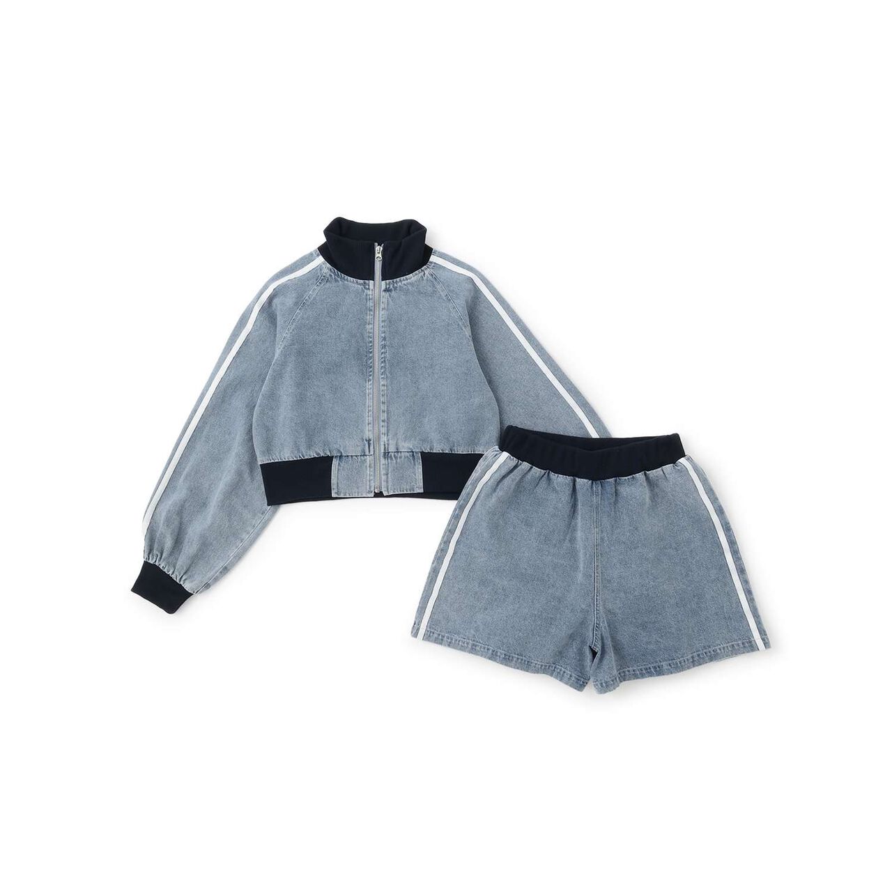 Denim Zip Setup,Blue, large image number 2